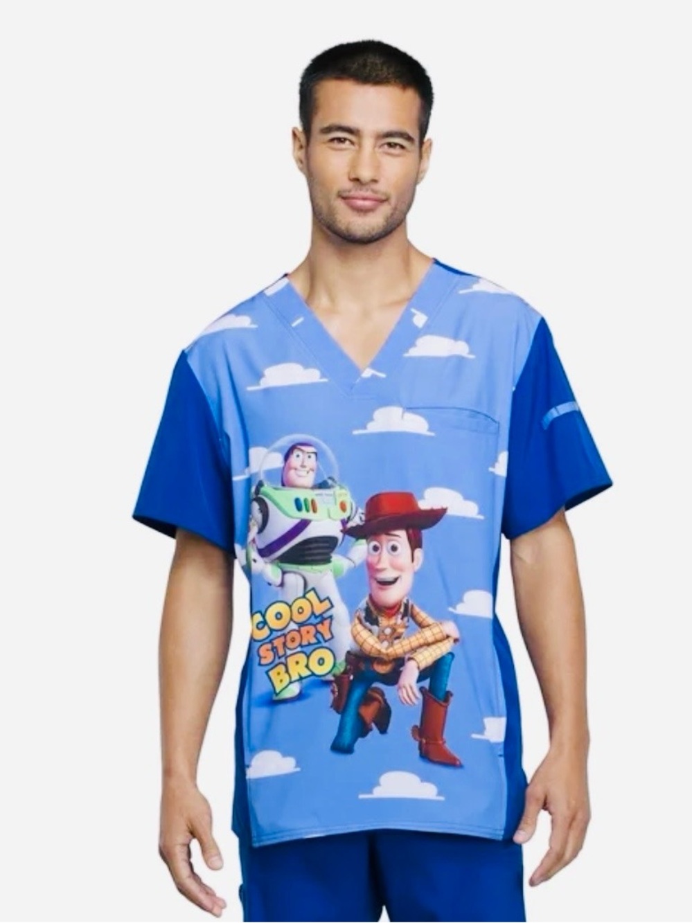 Disney Tooniforms Toy Story Men’s Scrub Top V-Neck